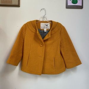 Tabatha Yellow Wool Blend Retro Jacket